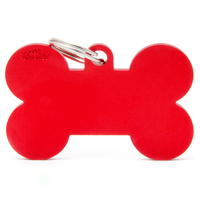My Family Basic Bone Pet Tag Collar Accessory Red - 3 Sizes image