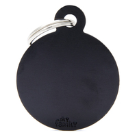 My Family Basic Circle Pet Tag Collar Accessory Black - 2 Sizes image