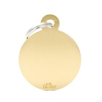 My Family Basic Circle Pet Tag Collar Accessory Golden Brass - 2 Sizes image
