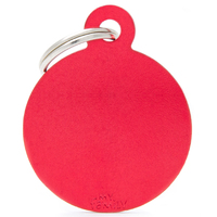 My Family Basic Circle Pet Tag Collar Accessory Red - 2 Sizes image