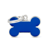 My Family Basic Handmade Bone Pet Tag Collar Accessory Blue - 2 Sizes image