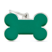 My Family Basic Handmade Bone Pet Tag Collar Accessory Green - 2 Sizes image