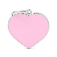 My Family Basic Handmade Heart Pet Tag Collar Accessory Pink - 2 Sizes image