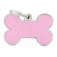My Family Basic Handmade Bone Pet Tag Collar Accessory Pink - 2 Sizes image