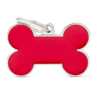 My Family Basic Handmade Bone Pet Tag Collar Accessory Red - 2 Sizes image