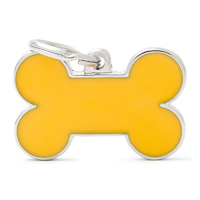 My Family Basic Handmade Bone Pet Tag Collar Accessory Yellow - 2 Sizes image