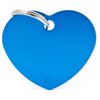 My Family Basic Heart Pet Tag Collar Accessory Blue - 2 Sizes image
