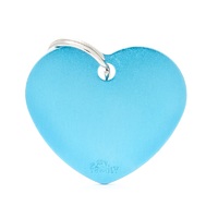 My Family Basic Heart Pet Tag Collar Accessory Light Blue - 2 Sizes image