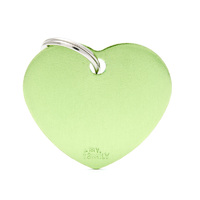 My Family Basic Heart Pet Tag Collar Accessory Lime - 2 Sizes image