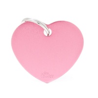 My Family Basic Heart Pet Tag Collar Accessory Pink - 2 Sizes image