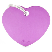 My Family Basic Heart Pet Tag Collar Accessory Purple - 2 Sizes image