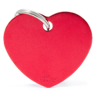 My Family Basic Heart Pet Tag Collar Accessory Red - 2 Sizes image