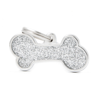 My Family Shine Bone Pet Tag Collar Accessory Grey - 2 Sizes image