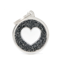 My Family Shine Circle Heart Pet Tag Collar Accessory - 4 Colours image