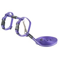 Rogz Alleycat Adjustable Cat Harness & Lead Set Purple - 2 Sizes image