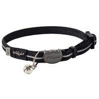 Rogz Alleycat Adjustable Safeloc Cat Collar Black - 2 Sizes image