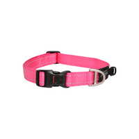 Rogz Classic Lockable Reflective Dog Collar Pink - 6 Sizes image