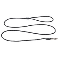 Rogz Classic Rope Genuine Leather Cuffs Dog Lead Black - 3 Sizes image