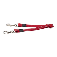 Rogz Double Splitter Reflective Nylon Dog Lead Red - 3 Sizes image