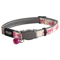 Rogz Glowcat Safeloc Polyester Cat Collar Pink Butterfly - 2 Sizes image