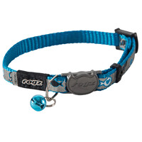 Rogz ReflectoCat Reflective Safeloc Cat Collar Blue Fish - 2 Sizes image