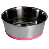 Rogz Slurp Stainless Steel Non-Skid Dog Bowl Pink - 4 Sizes image