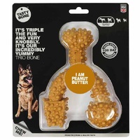 Tasty Bone Nylon Trio Bone Peanut Butter Dental Care Dog Chew - 3 Sizes image
