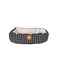 Mog & Bone 4 Seasons Reversible Circular Dog Bed Black Metallic Cross - 4 Sizes image