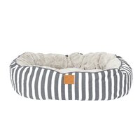 Mog & Bone 4 Seasons Reversible Circular Dog Bed Charcoal Hamptons - 4 Sizes image
