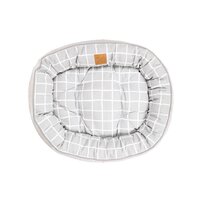 Mog & Bone 4 Seasons Reversible Circular Dog Bed Grey Check Print - 4 Sizes image