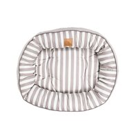 Mog & Bone 4 Seasons Reversible Circular Dog Bed Latte Hamptons Stripe - 4 Sizes image