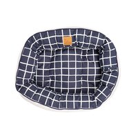 Mog & Bone 4 Seasons Reversible Circular Dog Bed Navy Check Print - 4 Sizes image