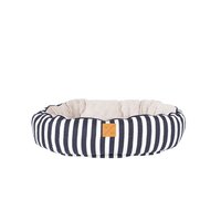 Mog & Bone 4 Seasons Reversible Circular Dog Bed Navy Hamptons Stripe - 4 Sizes image