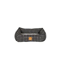 Mog & Bone Bolster Dog Bed Black Metallic Cross Print - 3 Sizes image