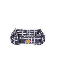 Mog & Bone Bolster Dog Bed Navy Check Print - 3 Sizes image