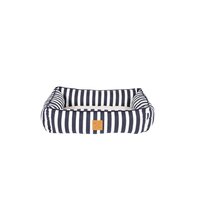 Mog & Bone Bolster Dog Bed Navy Hampton Stripe Print - 4 Sizes image