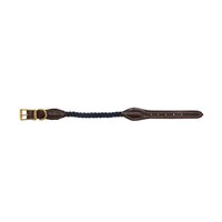 Mog & Bone Leather & Brass Rope Dog Collar Navy - 3 Sizes image