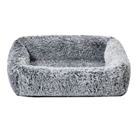Snooza Calming Snuggler Non-Slip Faux Fur Plush Dog Bed Silver Fox - 3 Sizes image