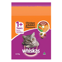Whiskas Adult 1+ Vitabites Dry Cat Food Chicken & Rabbit Flavour - 2 Sizes image