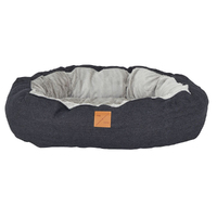 Mog & Bone 4 Season Reversible Circular Dog Bed Black Denim - 4 Sizes image