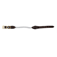 Mog & Bone Leather & Brass Adjustable Rope Dog Collar Grey - 3 Sizes image