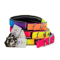 Prestige Pet Soft Padded Nylon Dog Collar Rainbow 1" - 3 Sizes image