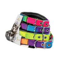 Prestige Pet Soft Padded Nylon Dog Collar Rainbow 3/4" - 4 Sizes image