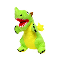 Tuffy Mighty Dragon Interactive Play Plush Dog Squeaker Toy Green - 2 Sizes image