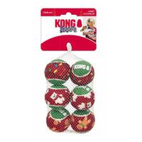 KONG Dog Holiday Squeak Air Balls Toy 6-pk - 2 Sizes image