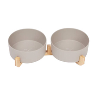 Mog & Bone Double Bamboo Durable Pet Dog Feeding Bowl Mocca - 2 Sizes image