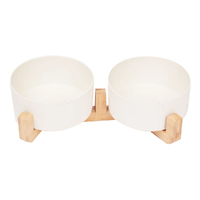 Mog & Bone Double Bamboo Durable Pet Dog Feeding Bowl Natural - 2 Sizes image