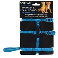 Scream Reflective Adjustable Harness & Leash Combo for Puppies & Cats -4 Colours image