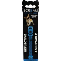 Scream Reflective Adjustable Nylon Puppy Collar 1 x 19-31cm - 4 Colours image