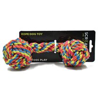 Scream Rope Fist Dumbbell Interactive Pet Dog Toy Multicolour - 3 Sizes image